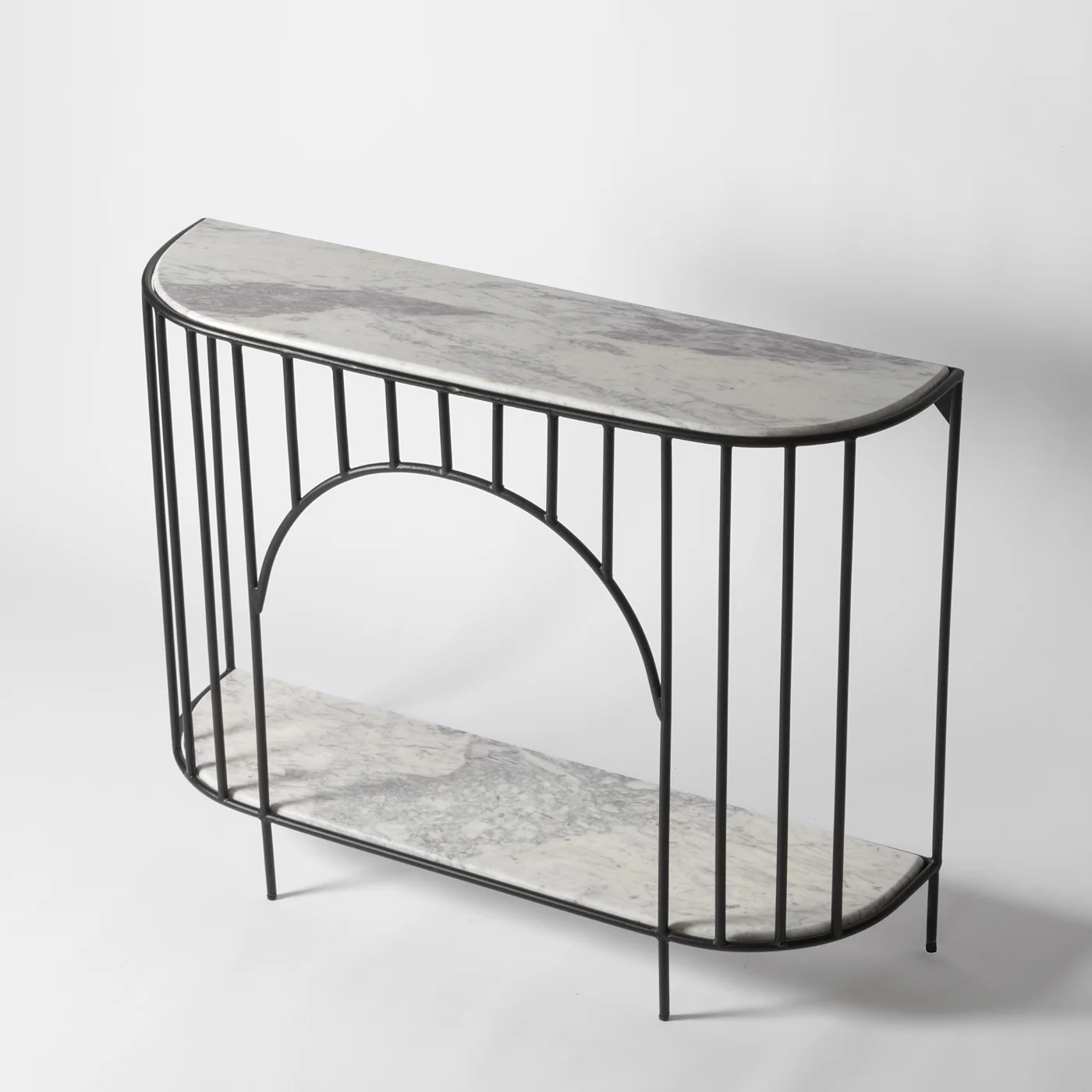 Henrick Art Deco Console Table, Marble and Black - Image 4