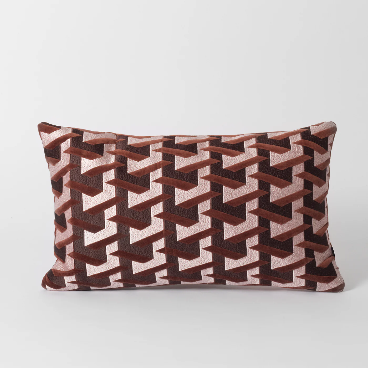 Deco Burgundy Red Geometric Cushion