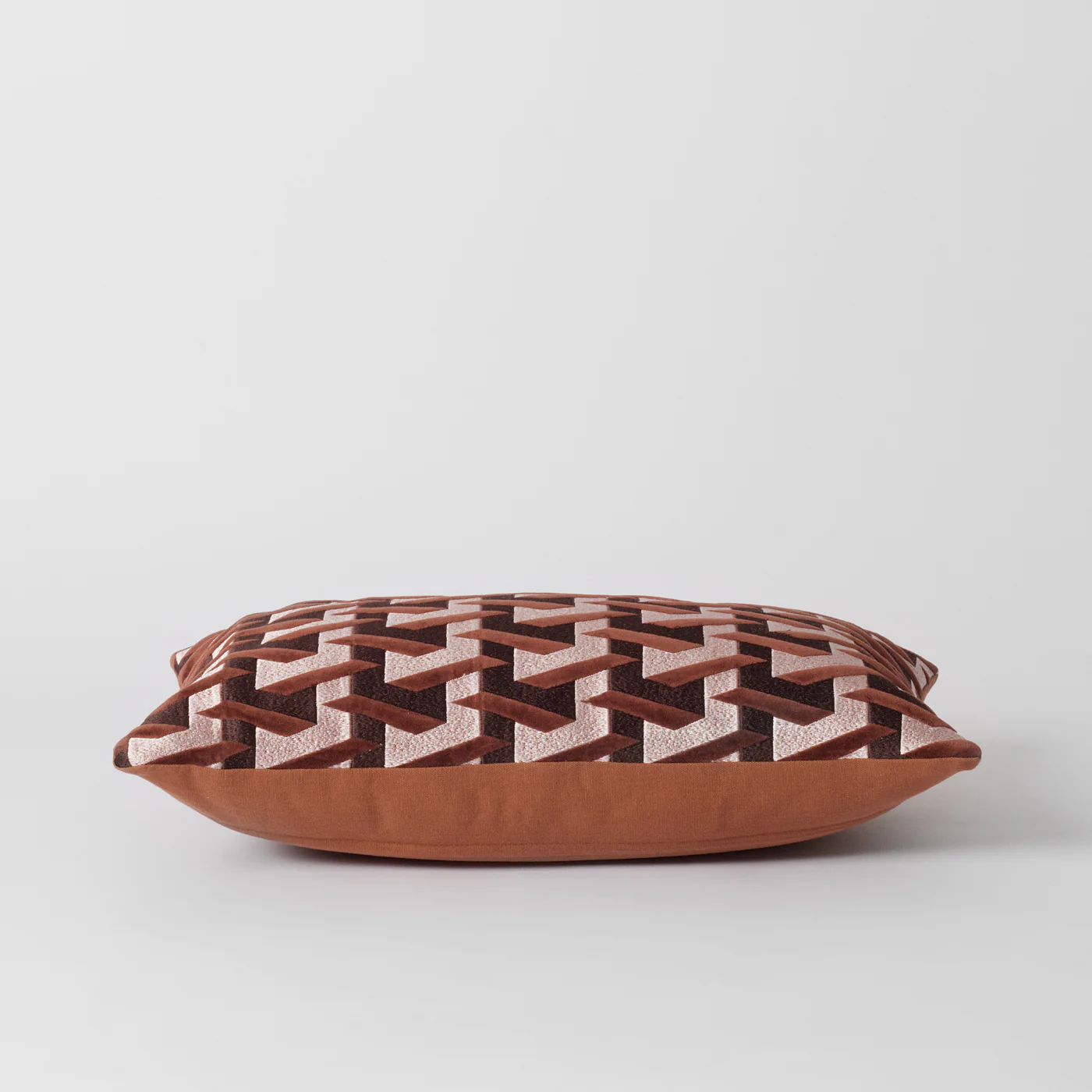 Deco Burgundy Red Geometric Cushion - Image 3