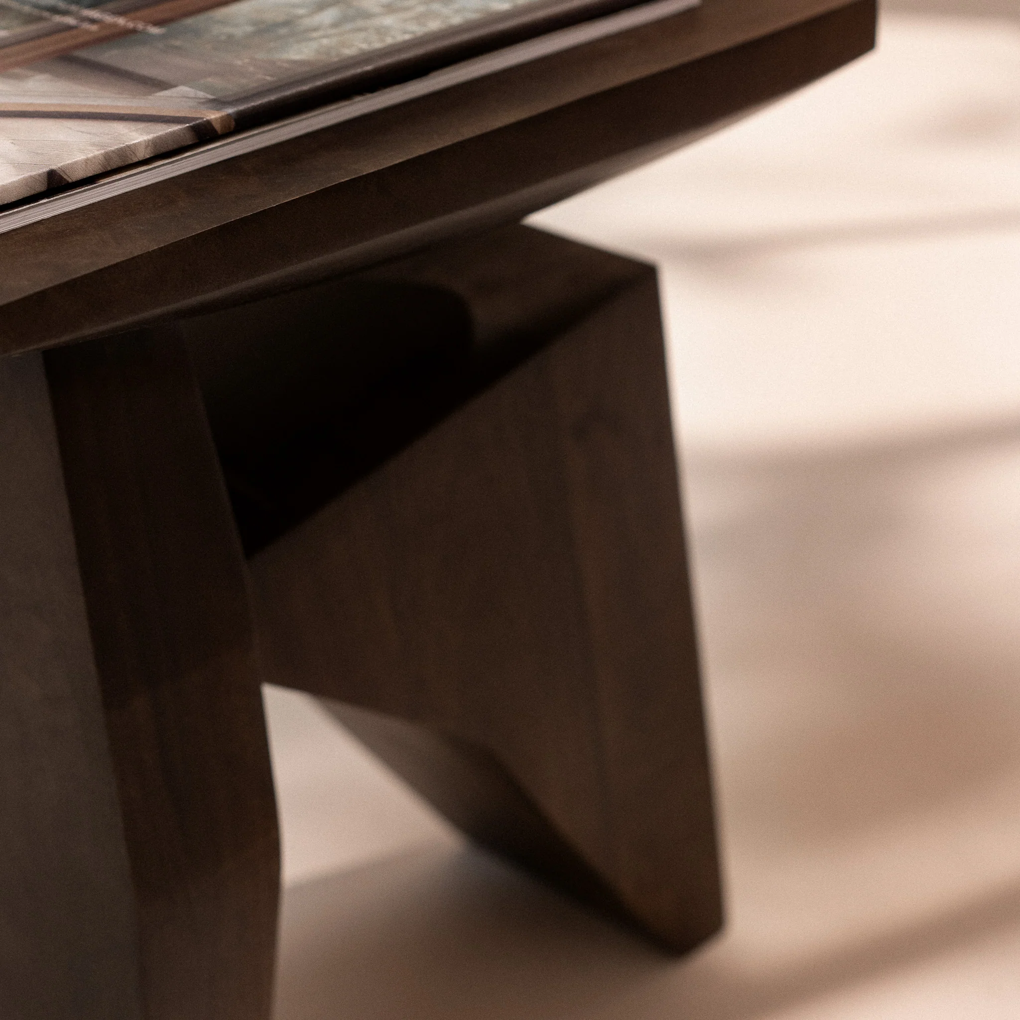 Ishi Dark Wood Accent Stool - Image 3