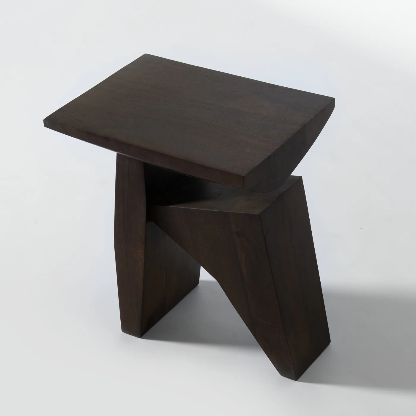 Ishi Dark Wood Accent Stool - Image 6