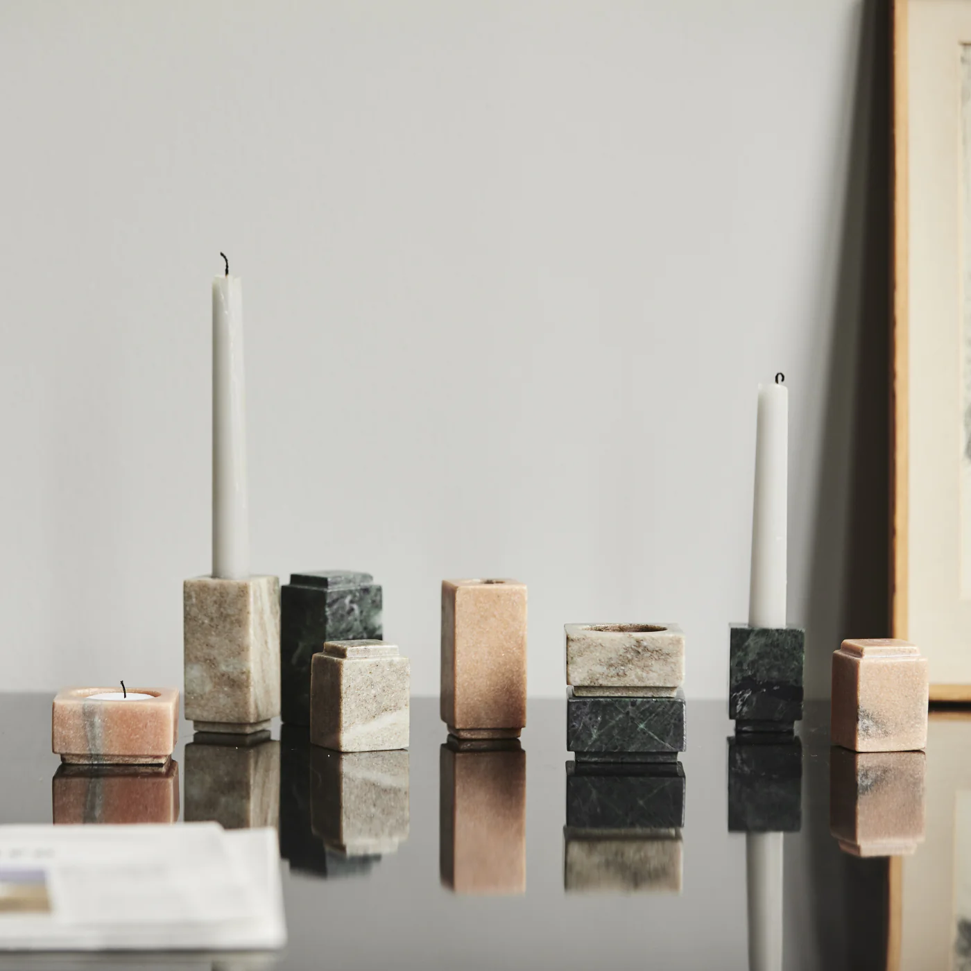Meja Green Marble Candlestick Holder - Image 3