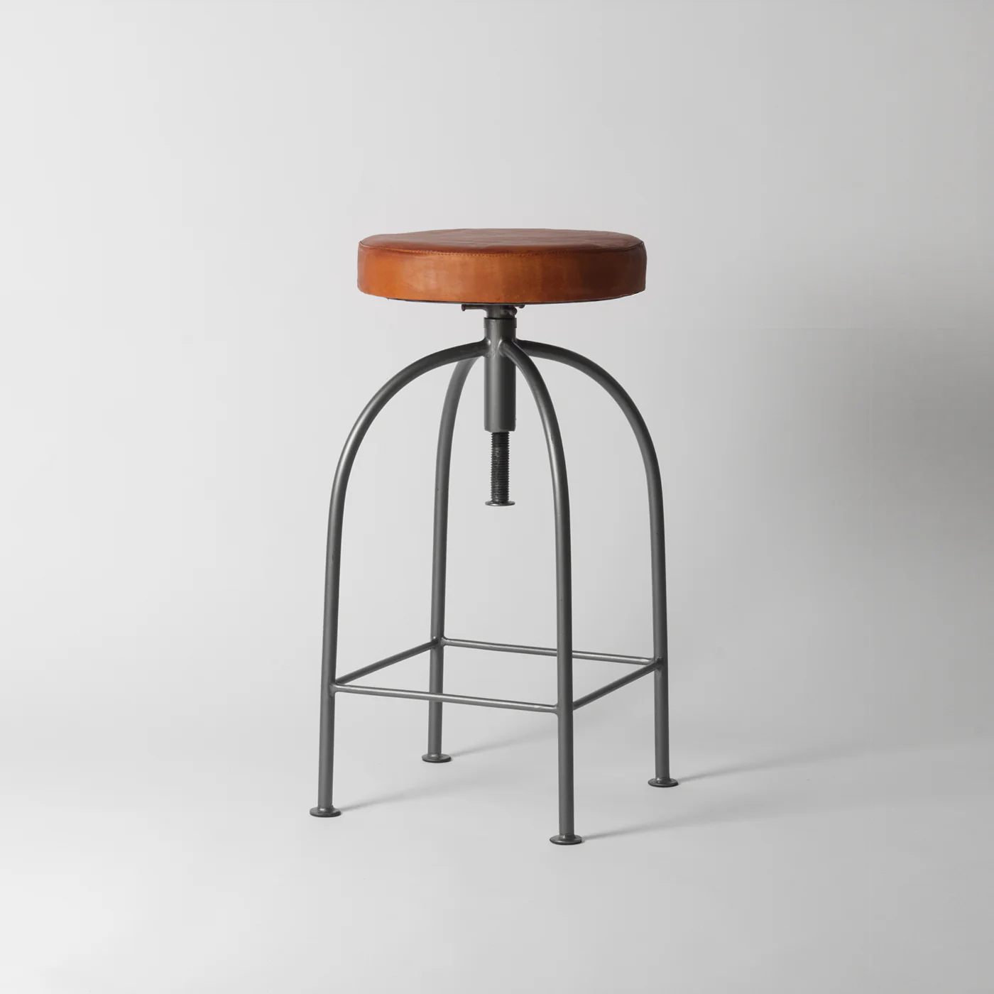 Reggie Adjustable Leather Bar Stool - Image 2