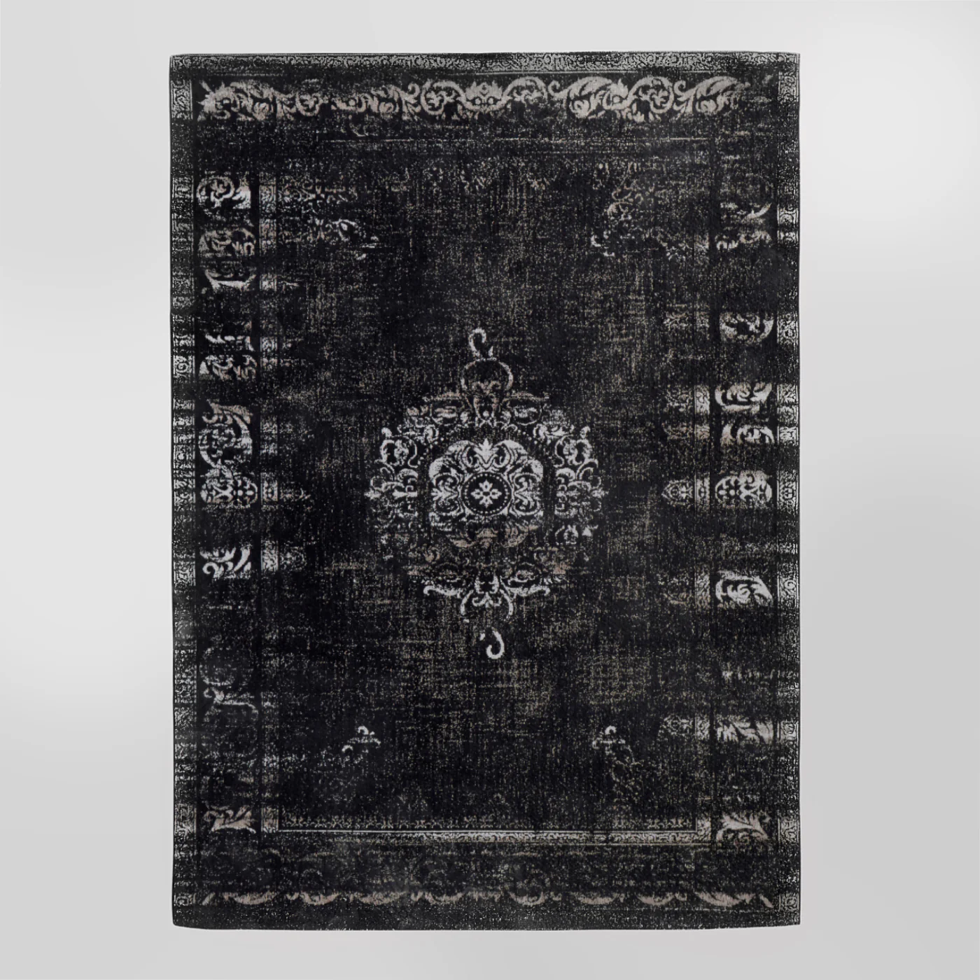Soho Faded Vintage Area Rug Black