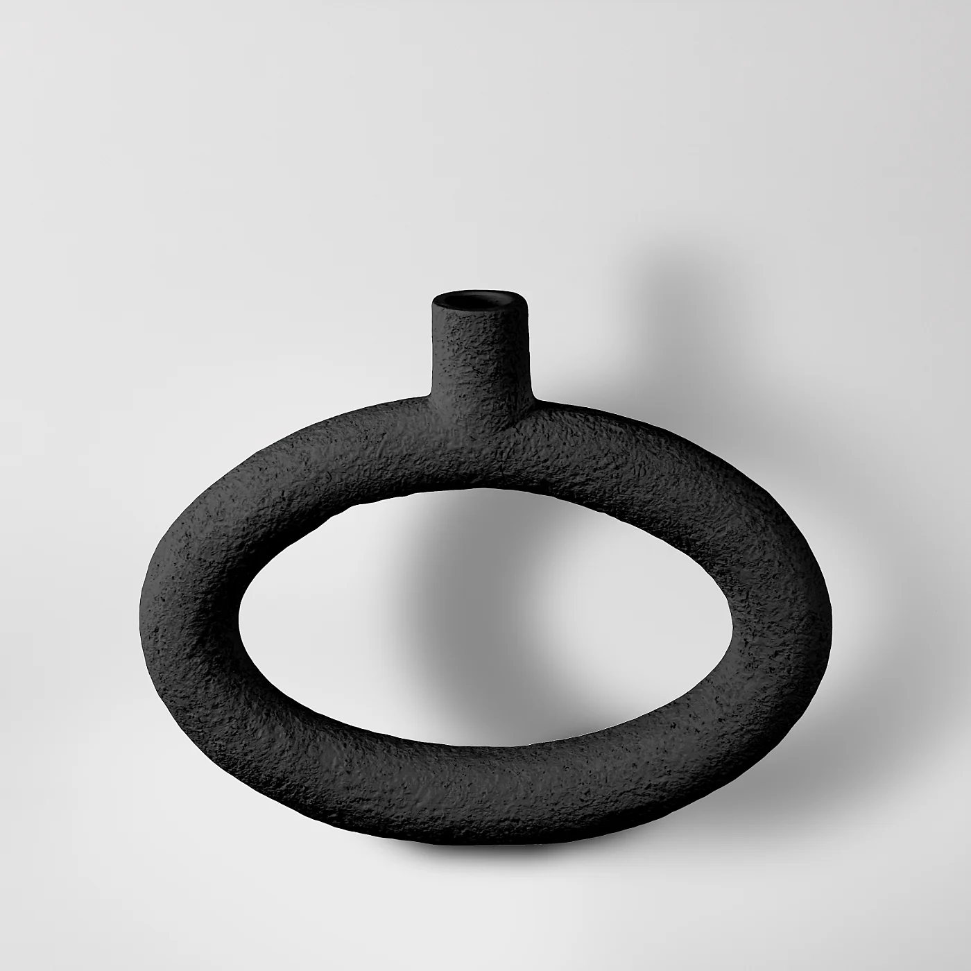 Thora Black Oval Candle Holder