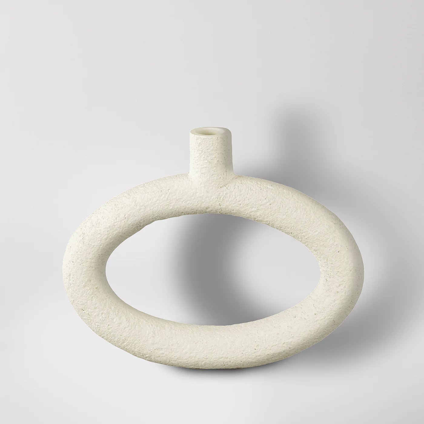 Thora White Oval Candle Holder